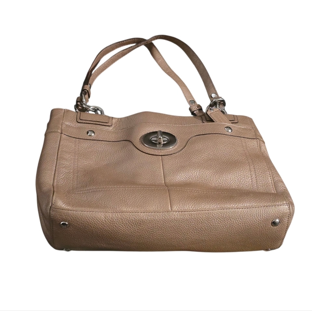Coach Penelope Carryall Tan/Gold Leather Shoulder Bag Purse L1160